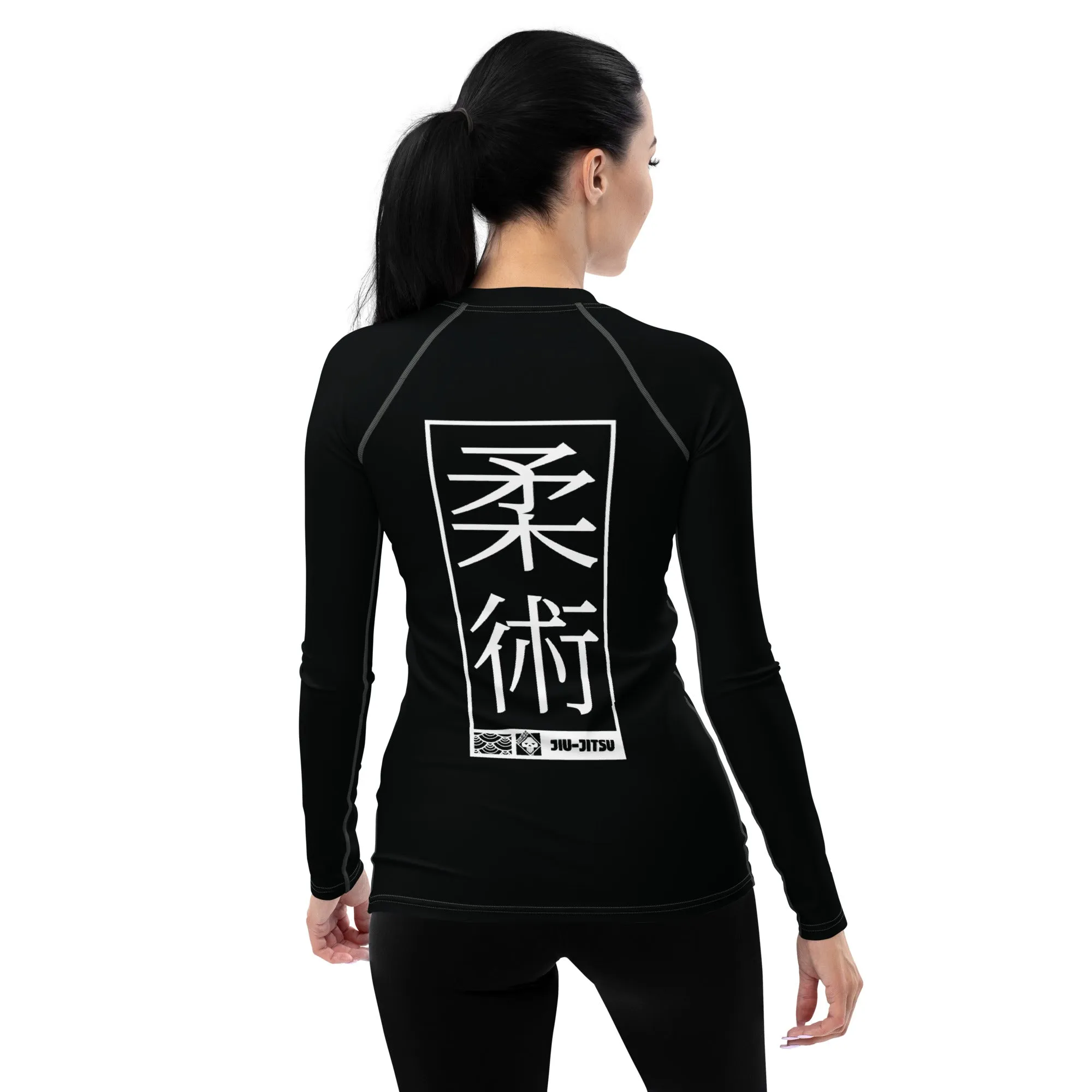 Womens Long Sleeve BJJ Rash Guard - Jiu-Jitsu 015 - Noir