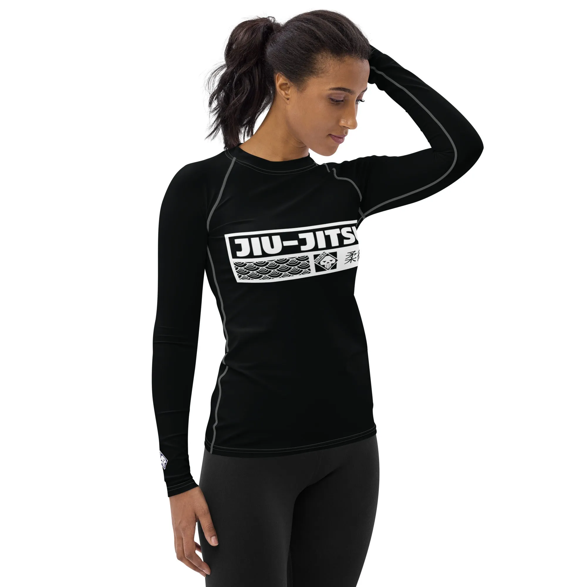 Womens Long Sleeve BJJ Rash Guard - Jiu-Jitsu 015 - Noir