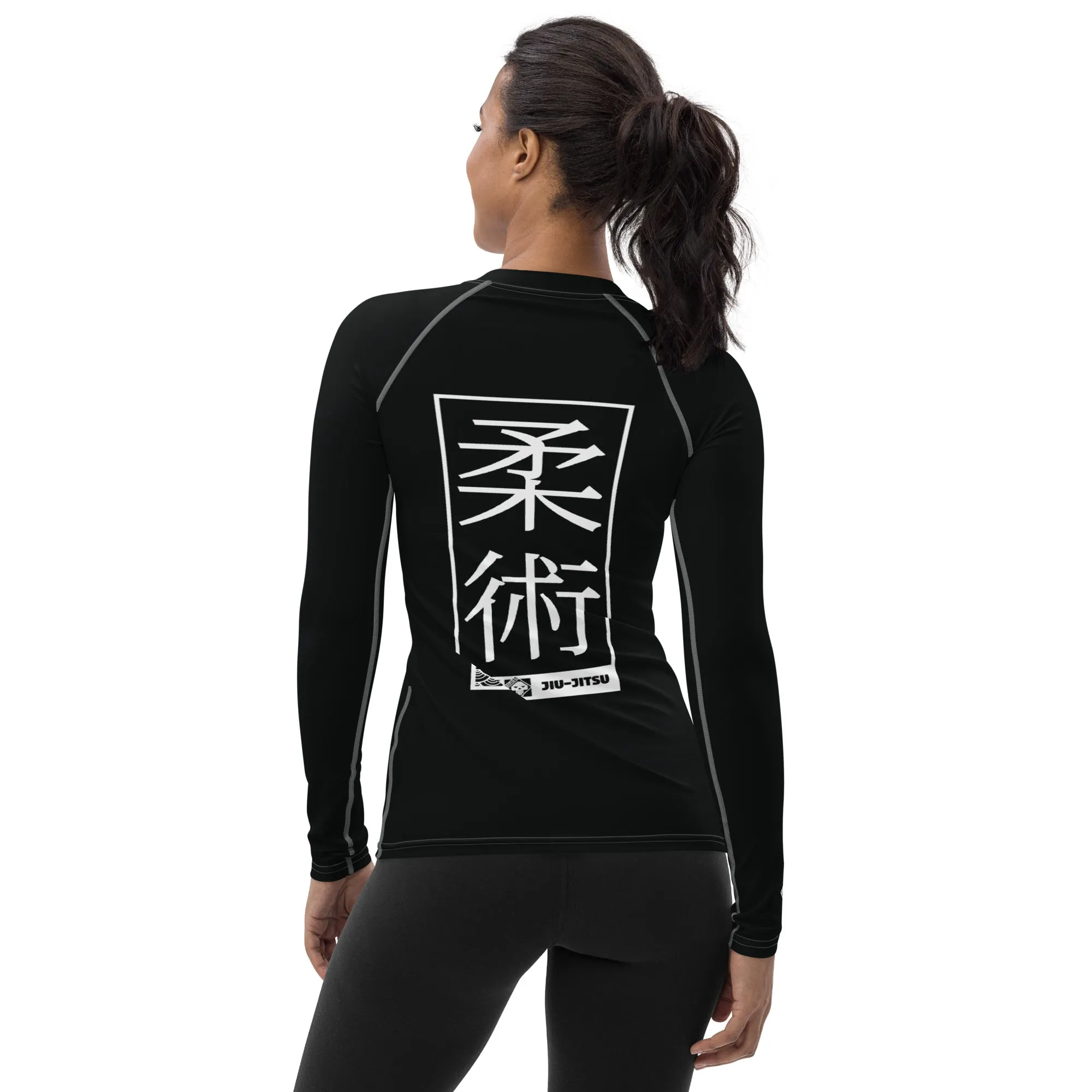 Womens Long Sleeve BJJ Rash Guard - Jiu-Jitsu 015 - Noir