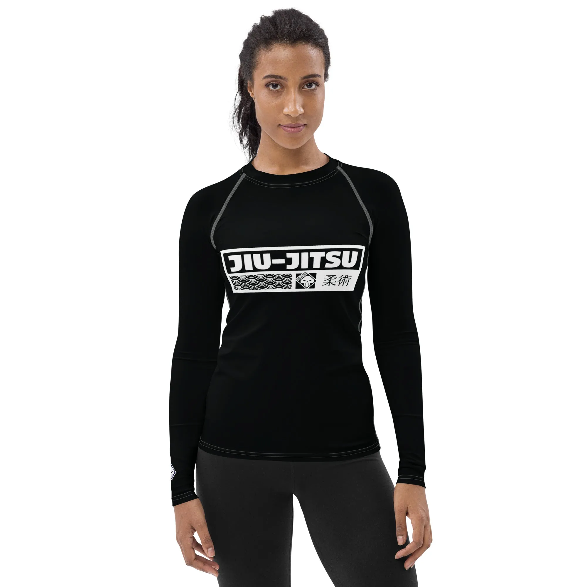 Womens Long Sleeve BJJ Rash Guard - Jiu-Jitsu 015 - Noir