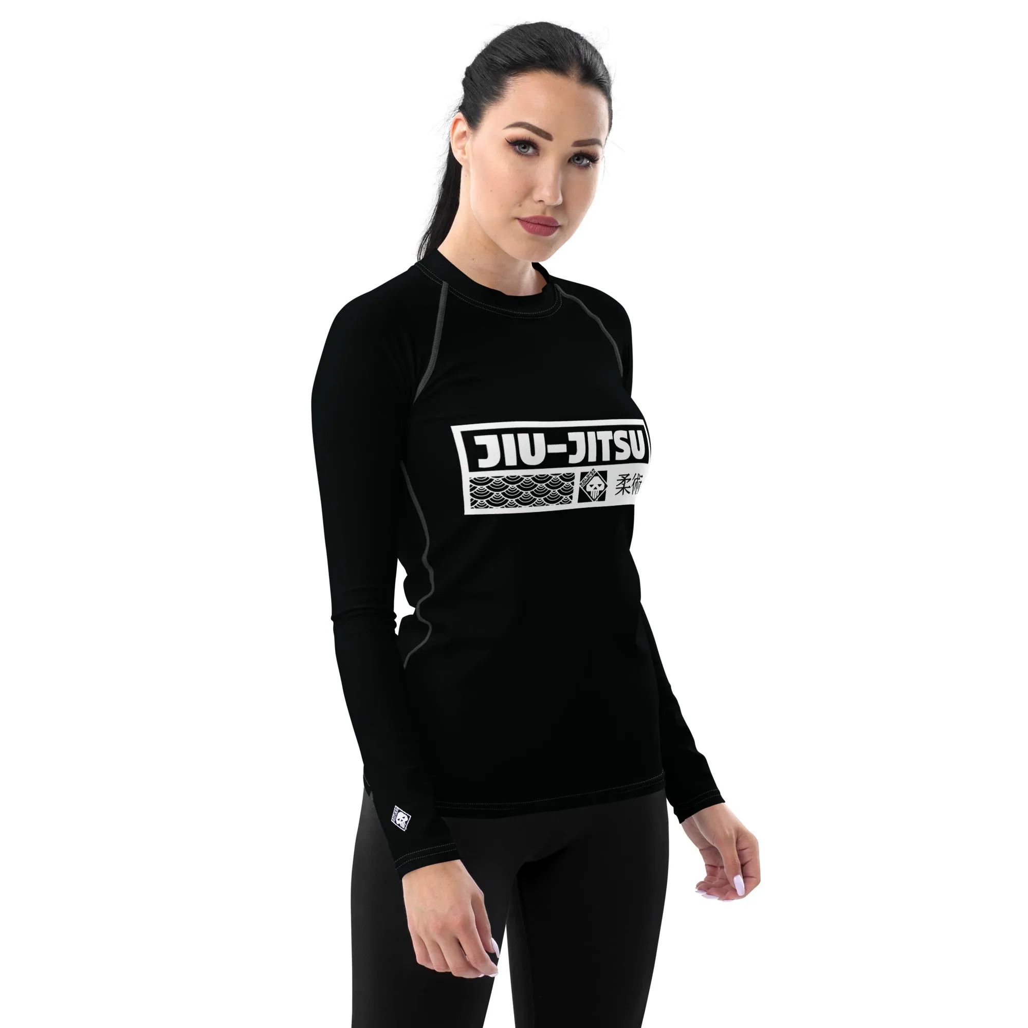 Womens Long Sleeve BJJ Rash Guard - Jiu-Jitsu 015 - Noir