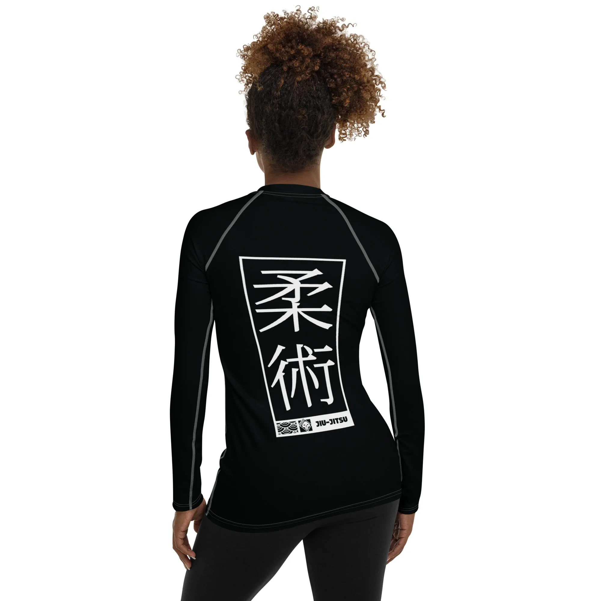 Womens Long Sleeve BJJ Rash Guard - Jiu-Jitsu 015 - Noir