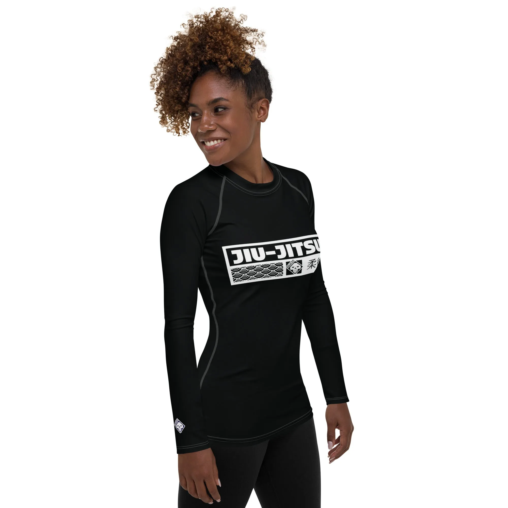 Womens Long Sleeve BJJ Rash Guard - Jiu-Jitsu 015 - Noir