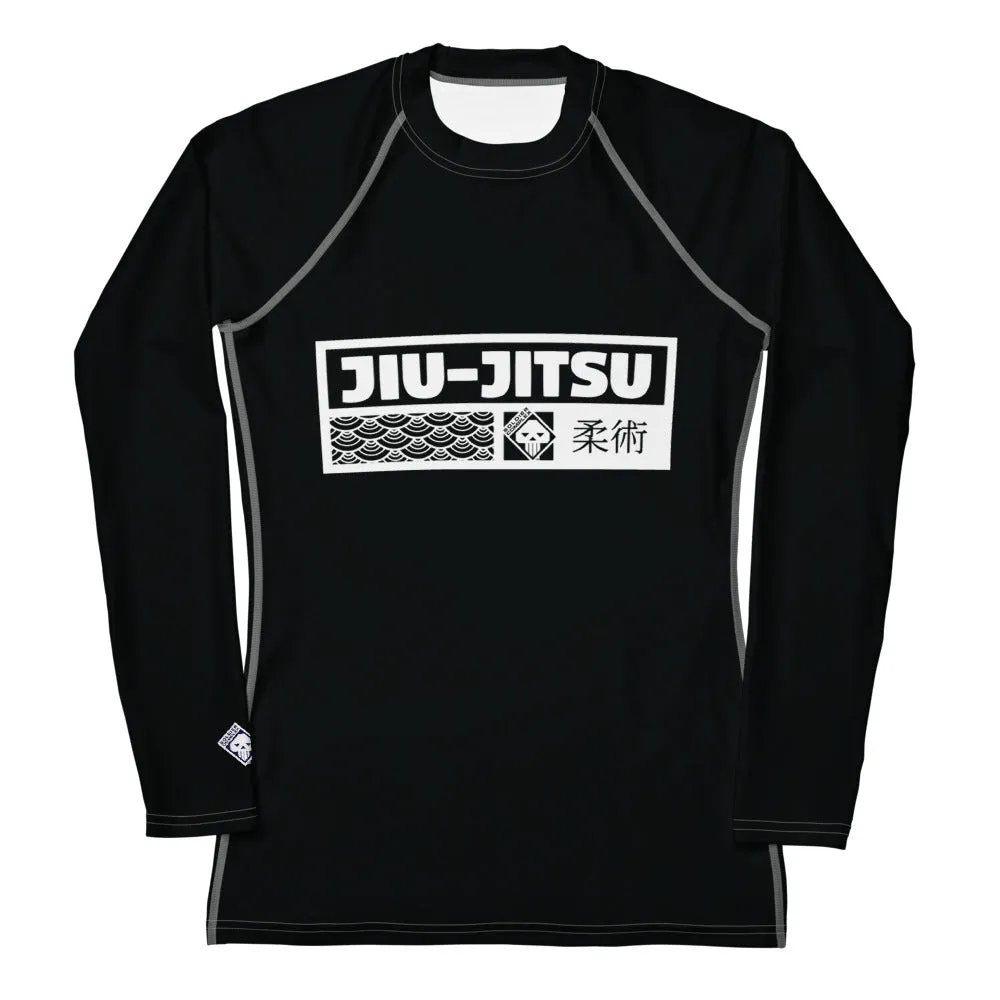 Womens Long Sleeve BJJ Rash Guard - Jiu-Jitsu 015 - Noir