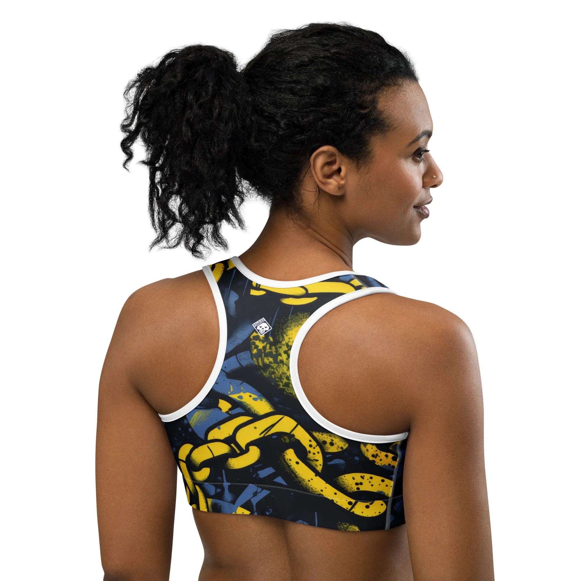 Women's Mile After Mile - Golden Chains 002 Racer Back Sports Bra