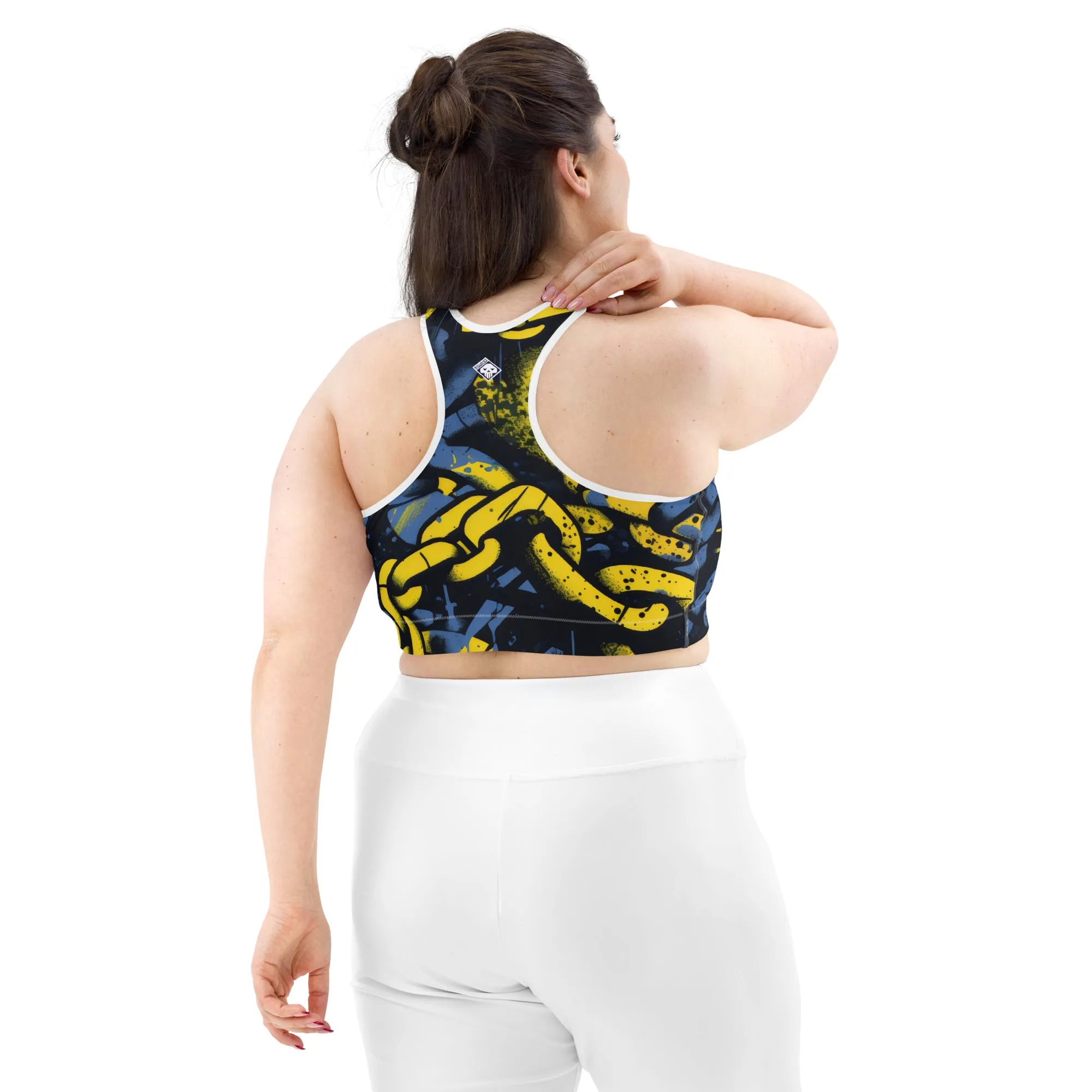 Women's Mile After Mile - Golden Chains 002 Racer Back Sports Bra