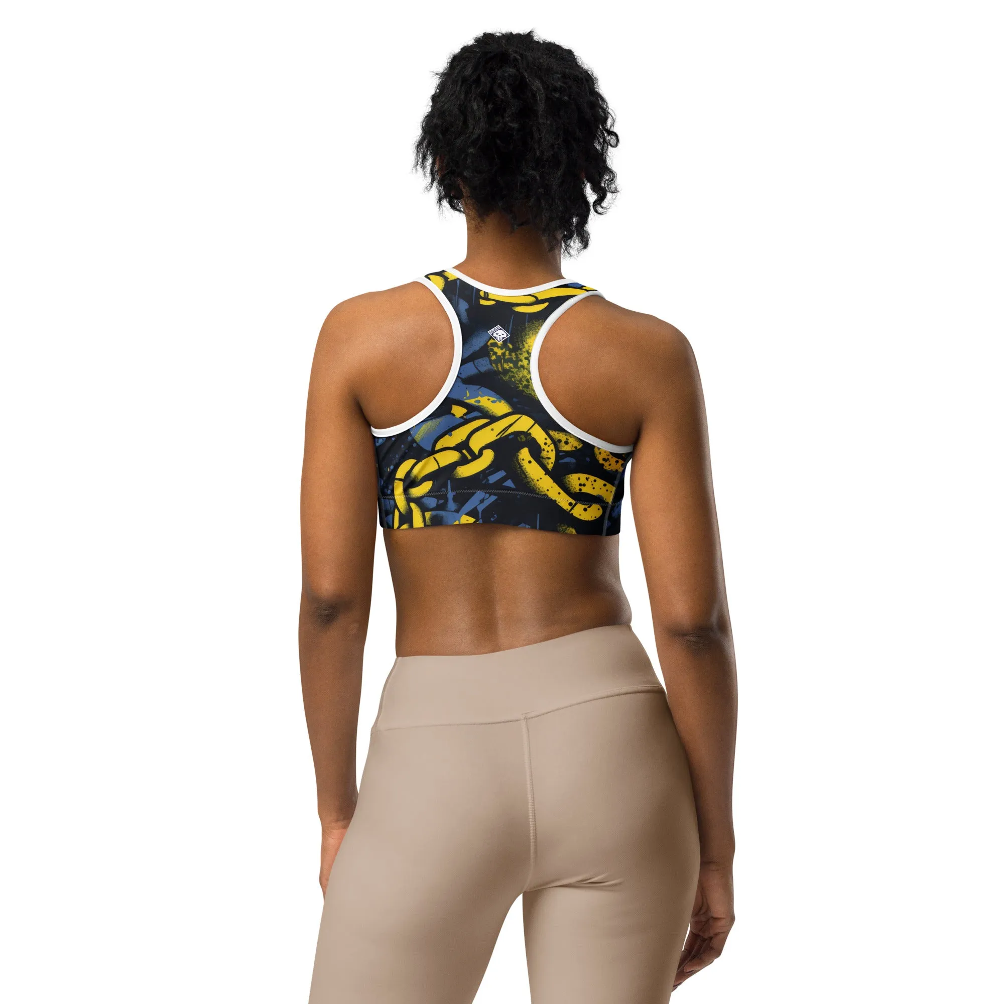 Women's Mile After Mile - Golden Chains 002 Racer Back Sports Bra