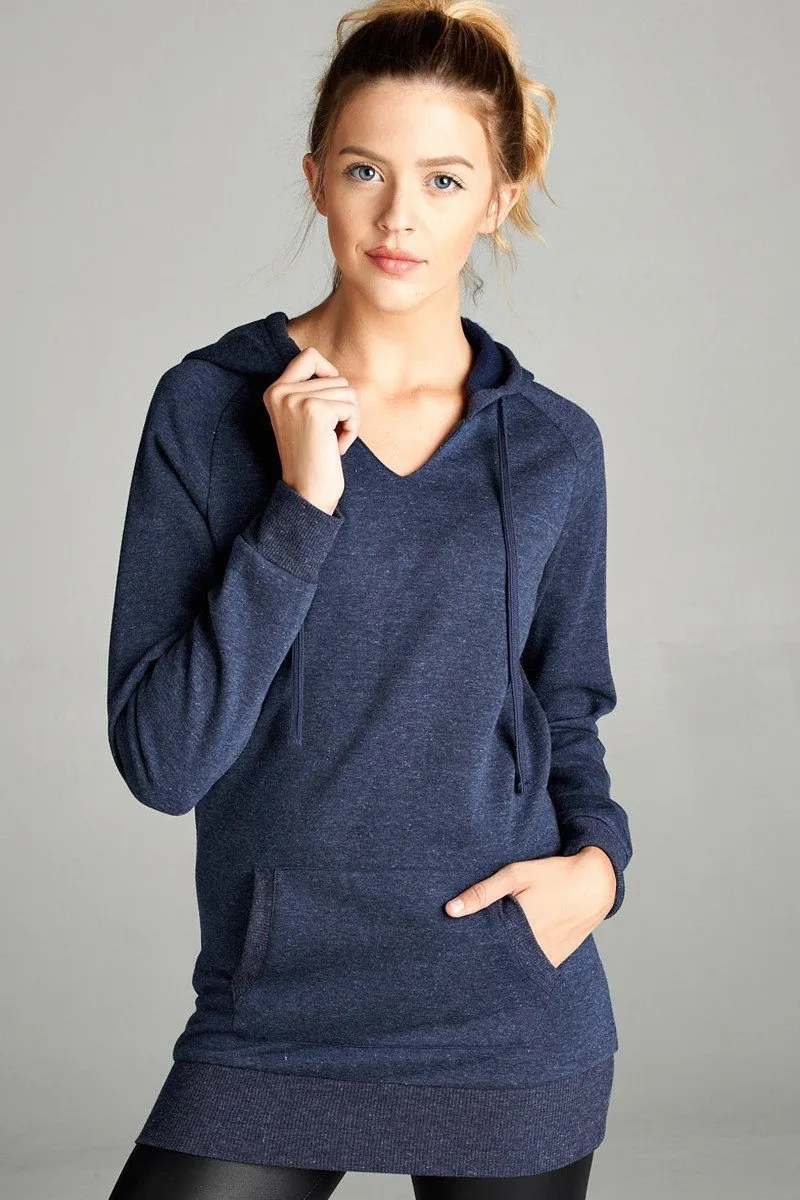 Womens Navy Blue Sweatshirt, Solid Hoodie, Sizes S/M/L, Slim Fit