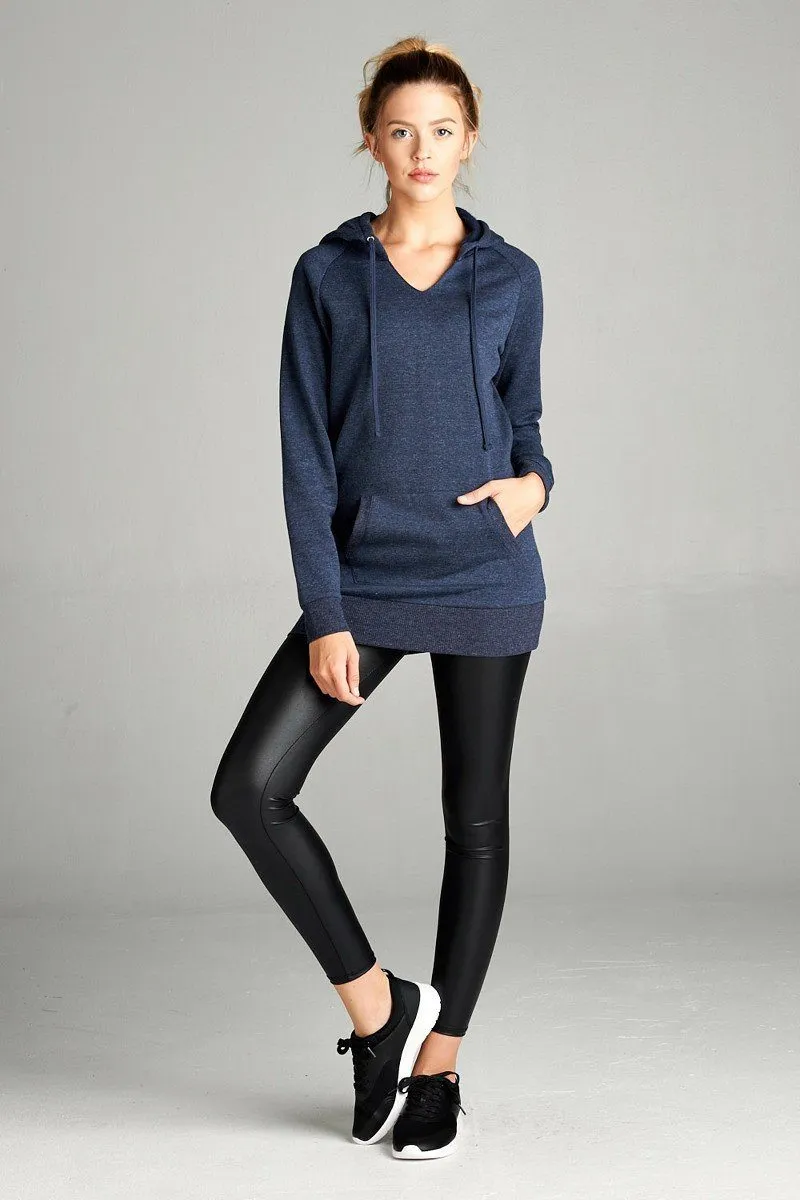 Womens Navy Blue Sweatshirt, Solid Hoodie, Sizes S/M/L, Slim Fit