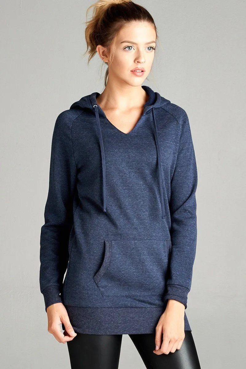 Womens Navy Blue Sweatshirt, Solid Hoodie, Sizes S/M/L, Slim Fit