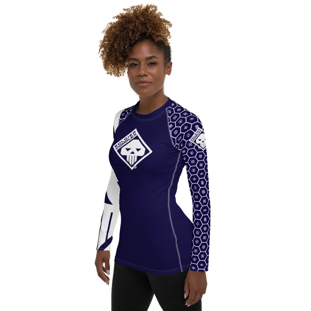 Women's Soldier Complex 001 Long Sleeve No Gi BJJ Compression Rash Guard for Jiu Jitsu, MMA, Grappling and Wrestling