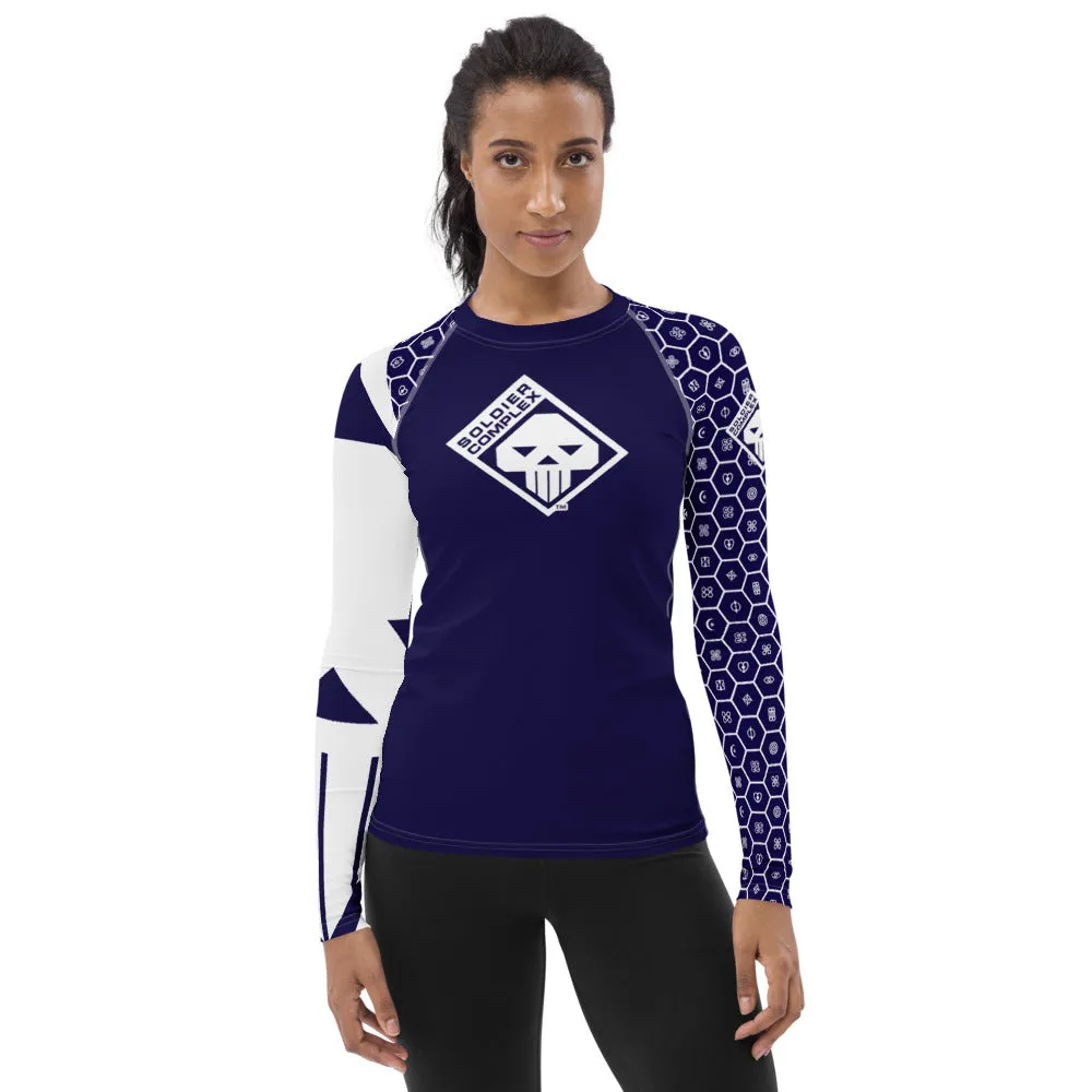 Women's Soldier Complex 001 Long Sleeve No Gi BJJ Compression Rash Guard for Jiu Jitsu, MMA, Grappling and Wrestling