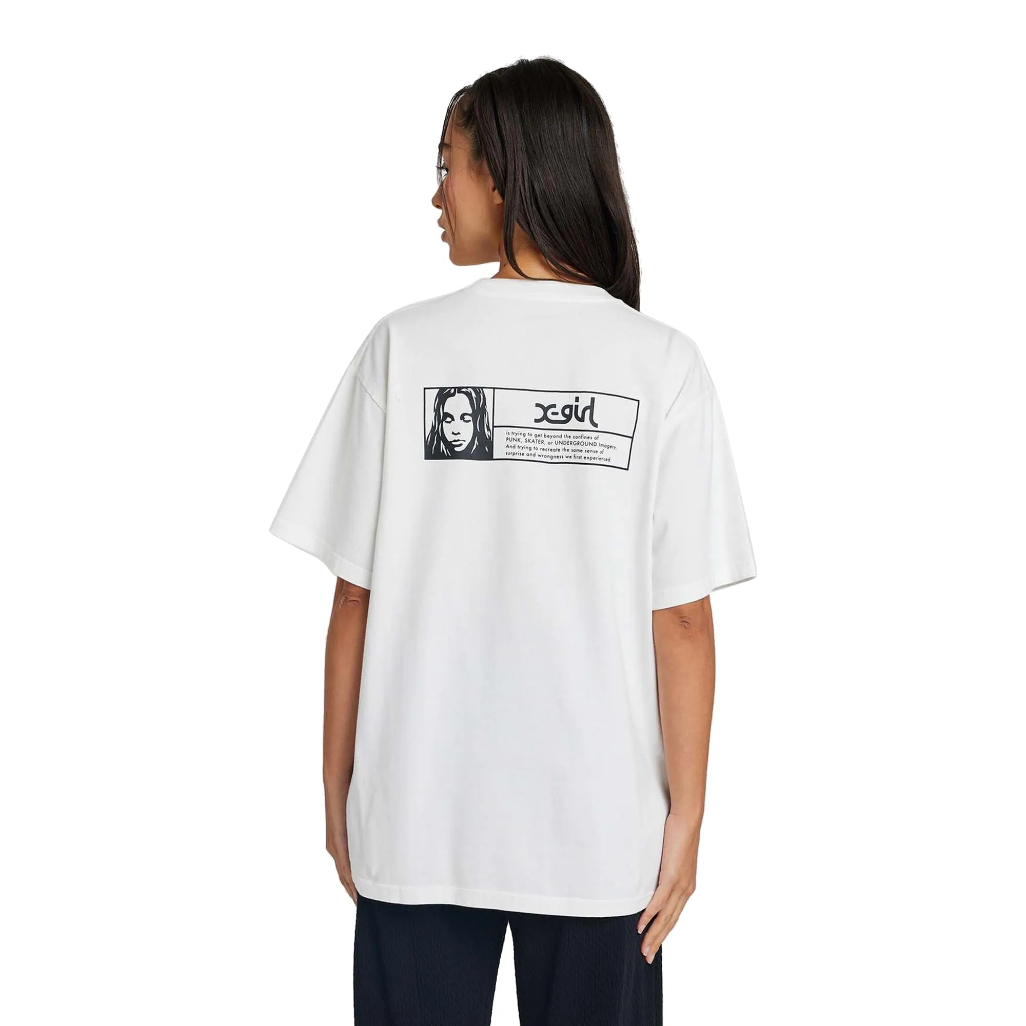 X Girl Womens Face Box Logo SS T Shirt